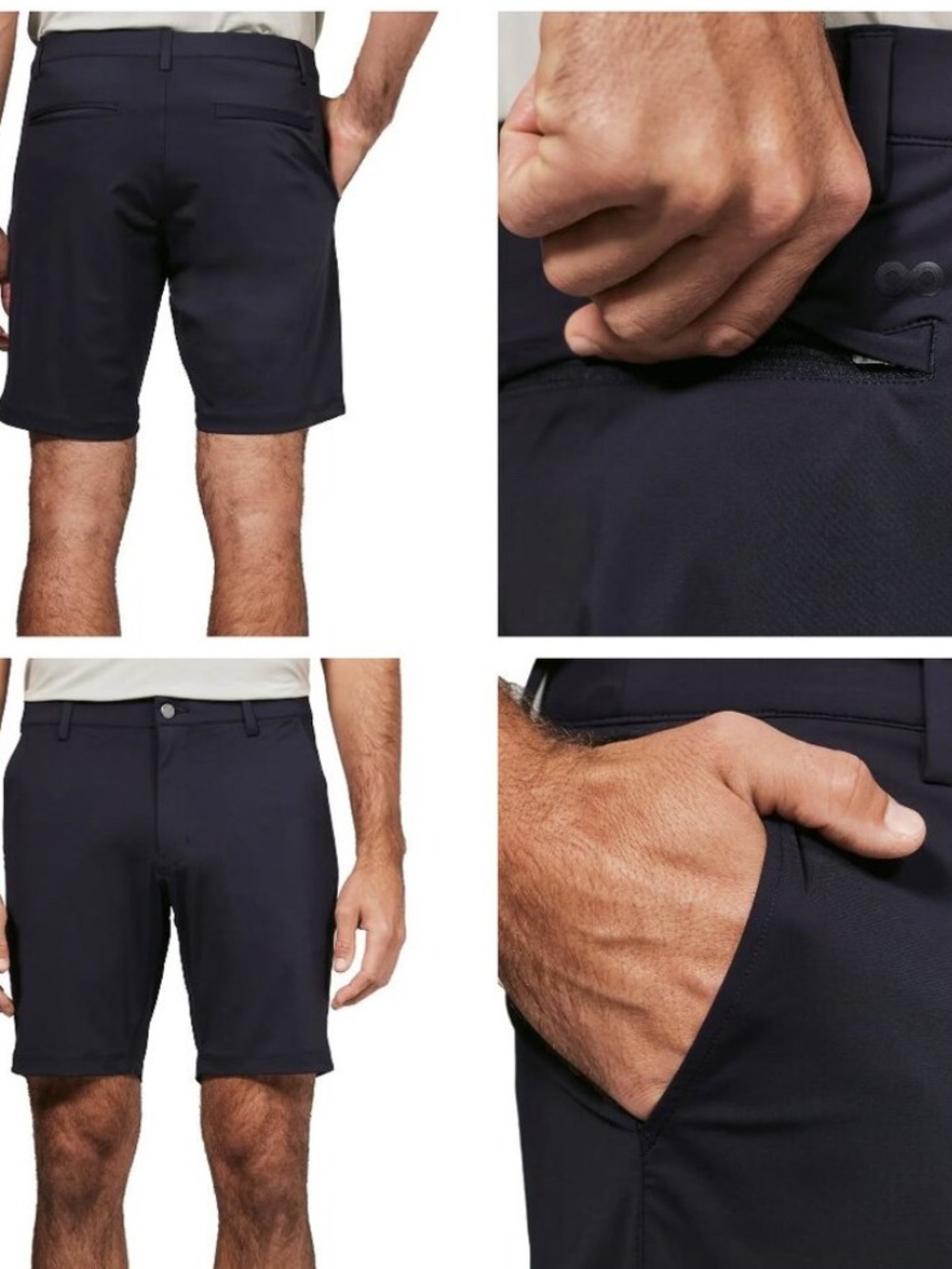 NFINITY Men's Flat Front Shorts - Navy Blue